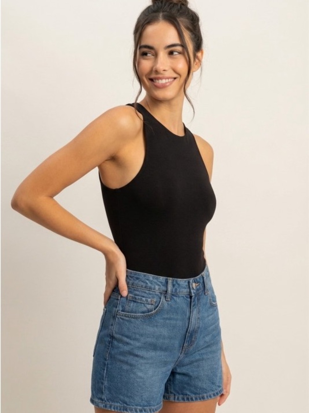 HYFVE Black Tank Top Bodysuit Size Large - Picture 2 of 4